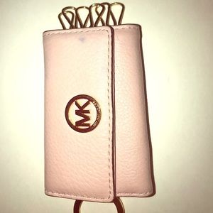 MK key holder and card case, dusty pink